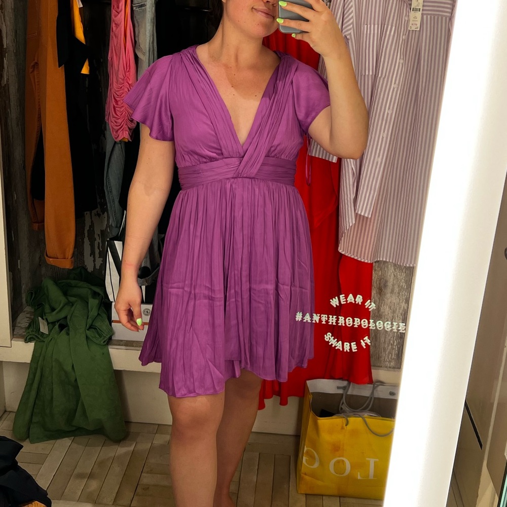 Anthropologie flowy purple dress